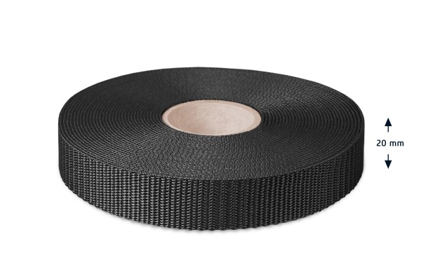 NEW - Strong Econyl® ribbon, recycled, black